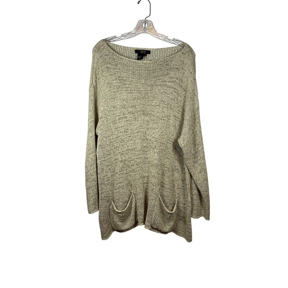 Twiggy London Oversized Knit Sweater, Dark Oatmeal, Size 1X - Picture 1 of 5
